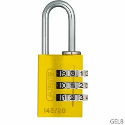 Abus 145/20 B/DFNLI Serrure à Combinaison 10 Abus 145/20 B/DFNLI Serrure à Combinaison -Promos VTT Boutique 46552ABUS145 20B DFNLI Zahlenschloss gelb